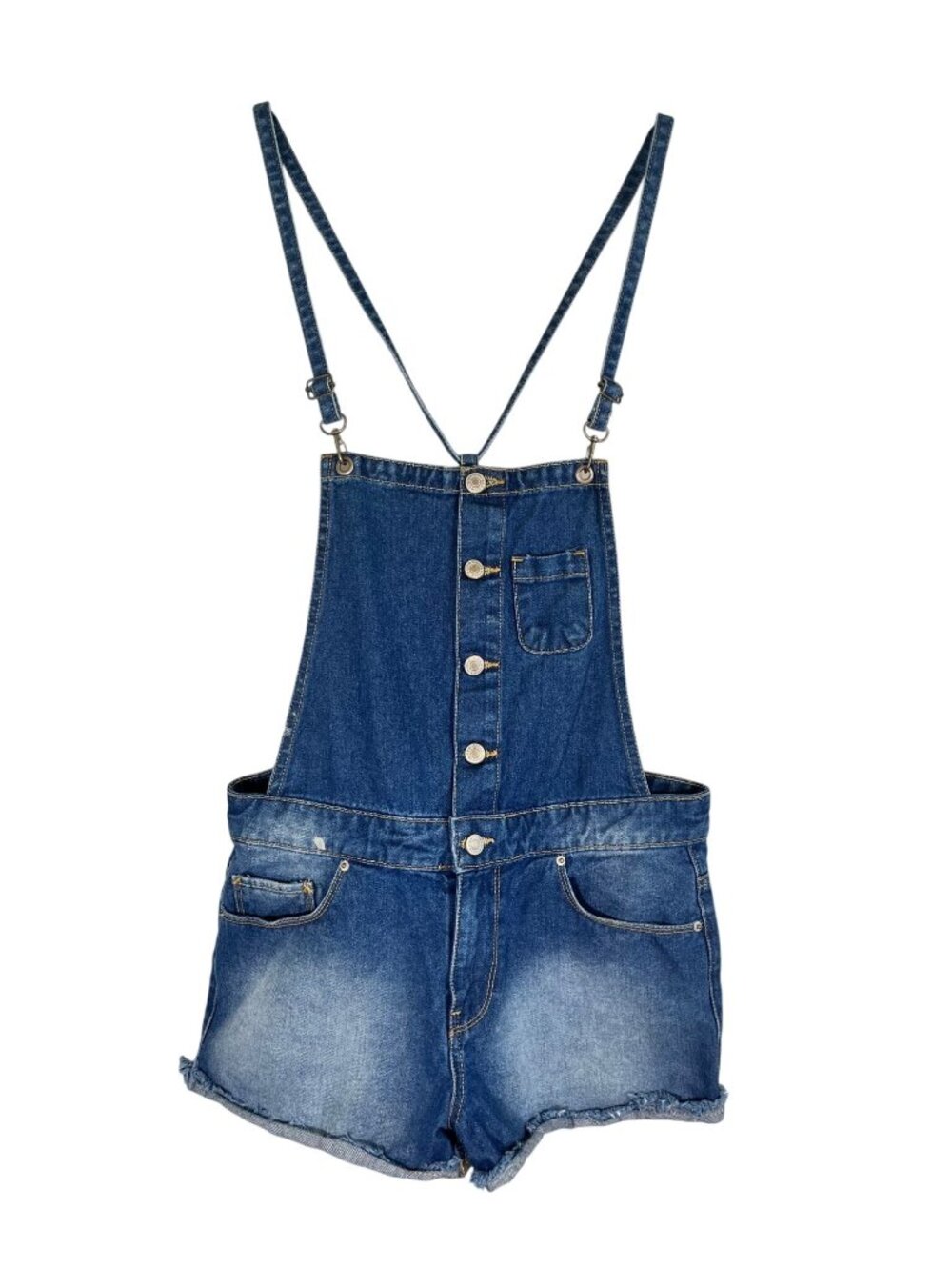 Retro Denim Overall Shorts 28" Boho Western Indie Folk Festival Concert Chic 90s